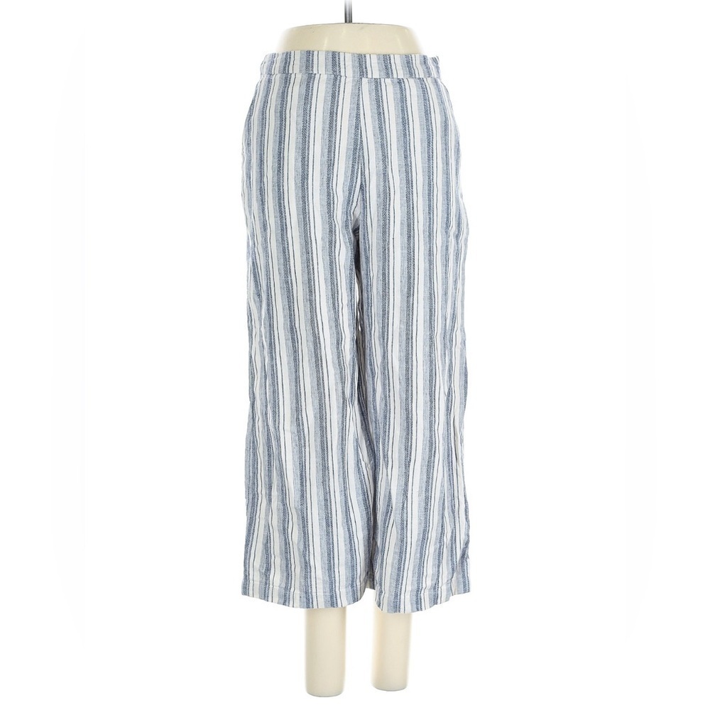 Abercrombie & Fitch Blue and White Striped Wide Leg Pants
